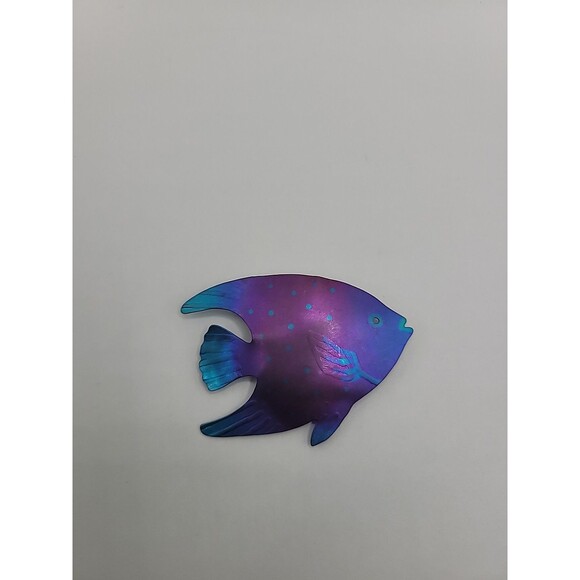 Vintage Brooch Pin Fish Purple Blue Ocean  School Jewelry Costume - Picture 3 of 16